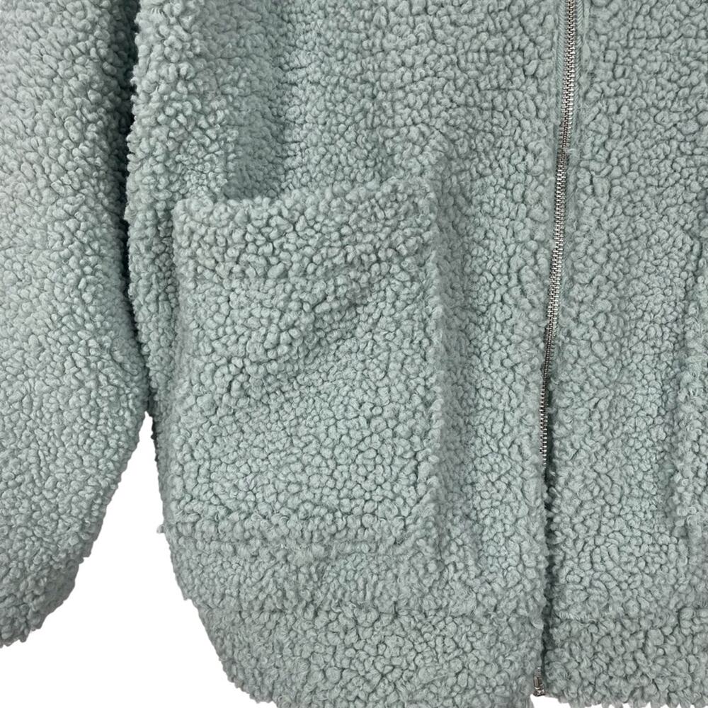 Wild Fable Teddy Coat Jacket Green Oversized Size XS/S - Picture 4 of 9